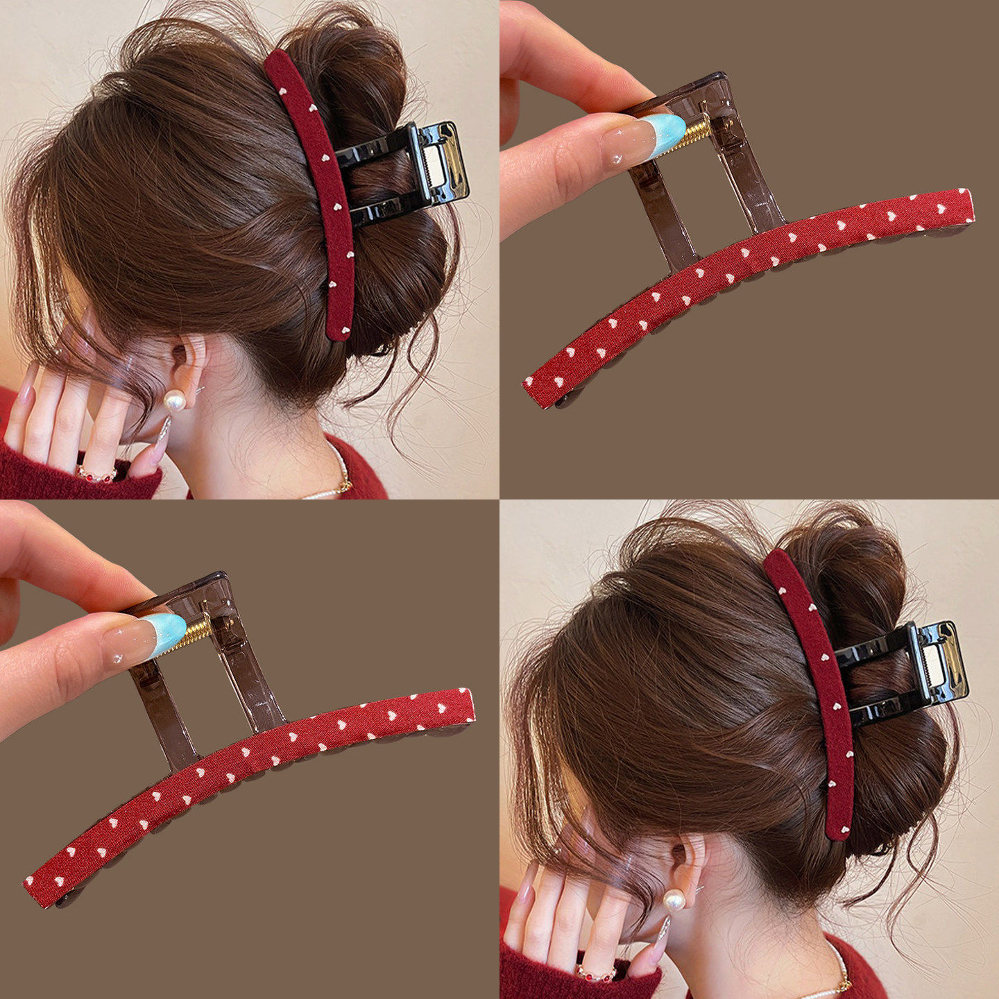 新年红色抓夹女2025新款大号鲨鱼夹后脑勺发夹过年喜庆高级感夹子,饰品/流行首饰/时尚饰品新,发饰,淘宝优惠券,粉丝福利购,淘宝优惠卷