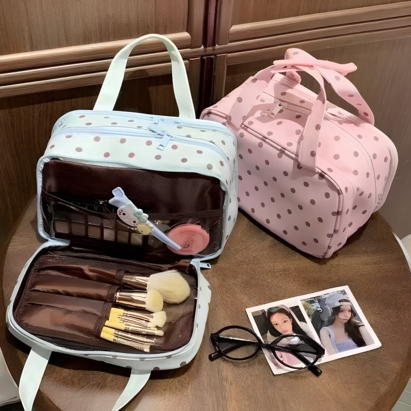化妆包女大容量便携三层手提收纳包出差旅行分区洗漱包防水化妆袋