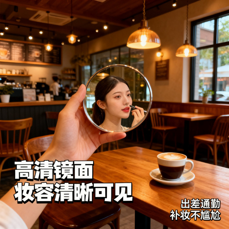 小镜子便携手持补妆拍照出片神器打卡凸面圆镜吧唧演唱会广角拍摄