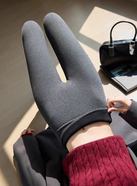 89022#秋冬莱卡棉螺纹高腰无尴尬线羊羔绒轻塑裤加厚打底裤