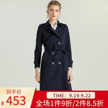新款 过膝英伦风欧美大牌修身 显瘦收腰外套春秋 长款 风衣女2019秋装