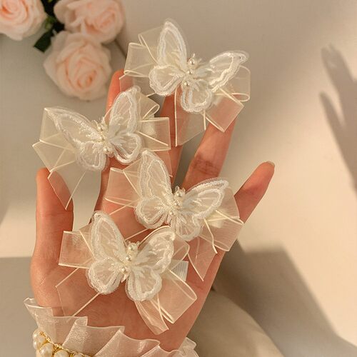 【仙女下凡】蝴蝶珍珠发夹4个
