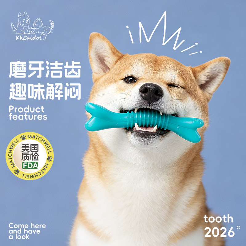 狗狗磨牙洁齿玩具骨头造型互动训练清洁牙齿牙胶耐磨耐咬宠物用品