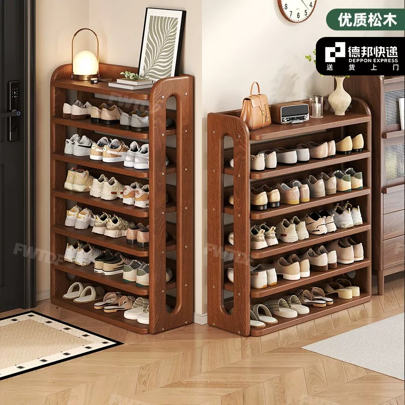 实木鞋架多层家用门口简易鞋柜结实耐用鞋架子窄出租屋宿舍置物架