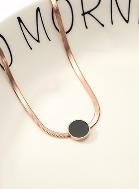 黑色钛钢嘻哈风配饰礼物蛇骨链