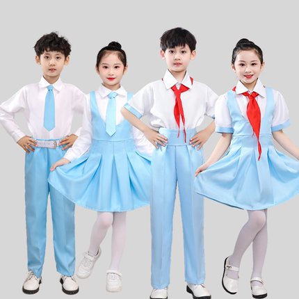 新款儿童演出服共青团大合唱服装中小学生诗歌朗诵大合唱表演服装