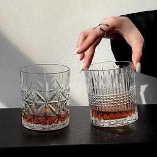 包邮 新疆 小众高级感威士忌酒杯轻奢水晶洋酒杯家用高档啤酒杯冰球
