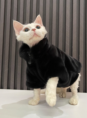 任发财无毛猫衣服斯芬克斯猫德文衣服防貂拉链外套超气质加厚款