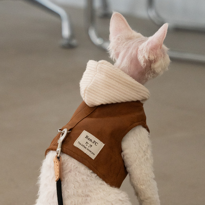 韩系遛猫胸背带牵引绳德文衣服