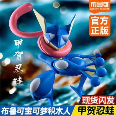 正品布鲁可积木人宝可梦正版玩具喷火龙呆呆兽甲贺忍蛙龙虾小兵克