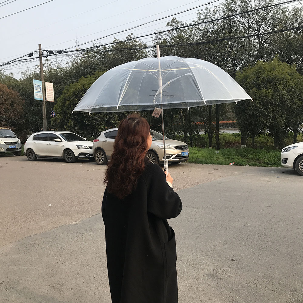 正品透明雨伞纯色加大加厚