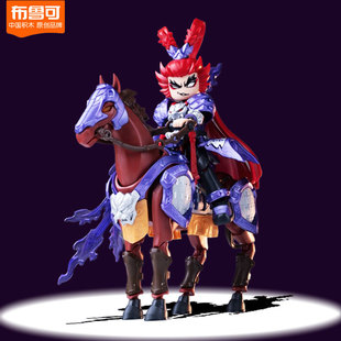 布鲁可英雄无限哪吒马超圣铠孙悟空经典版积木人赤兔马到成功吕布