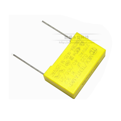 直插 安规电容 X2 275V 0.22UF 275VAC 224k 脚距P=22.5MM 薄