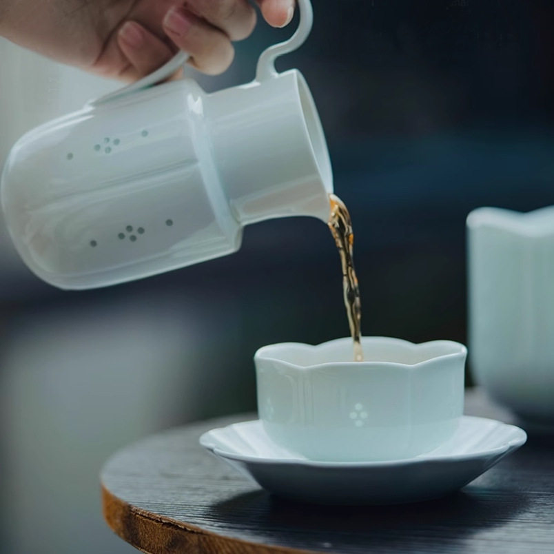 温酒壶家用烫酒景德镇陶瓷青瓷玲珑黄酒白酒杯酒具套装热暖温