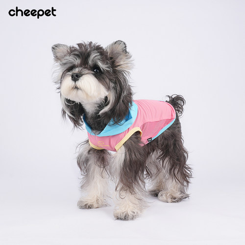 CheePet趣派宠物衣服春夏透气无袖连帽背心小狗狗防晒凉感连帽衫