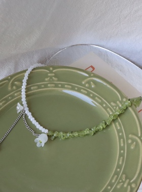 一加一shop原创设计感铃兰项链女小众高级气质锁骨链小清新复古