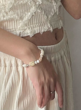 vintage感！一加一shop原创设计串珠手链琉璃复古珍珠小众法式