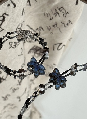 捷克项链蝴蝶手链复古新中式