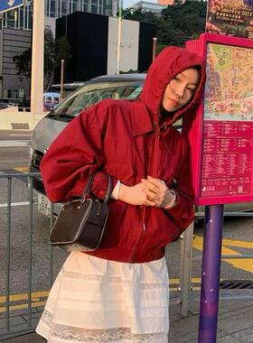 CC-LL韩国东大门代购 春季新款 复古工装可拆卸帽子宽松夹克外套