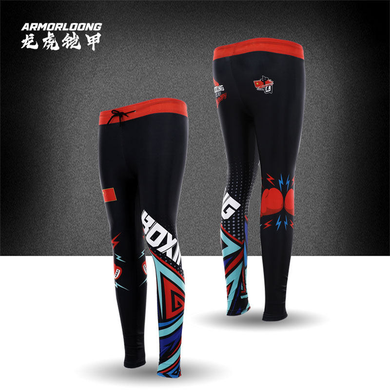 MMA格斗搏击紧身训练儿童男女春秋速干免费定制UFC三角形紧身长裤