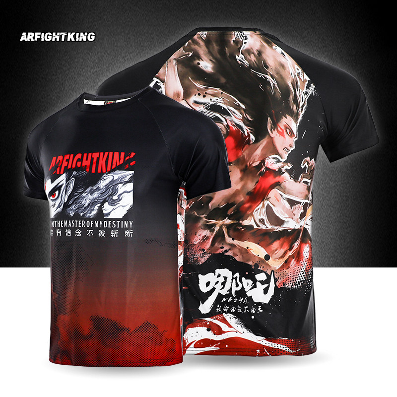 MMA扭转乾坤弹力搏击休闲日常款透气训练服格斗泰拳击UFC短袖定制