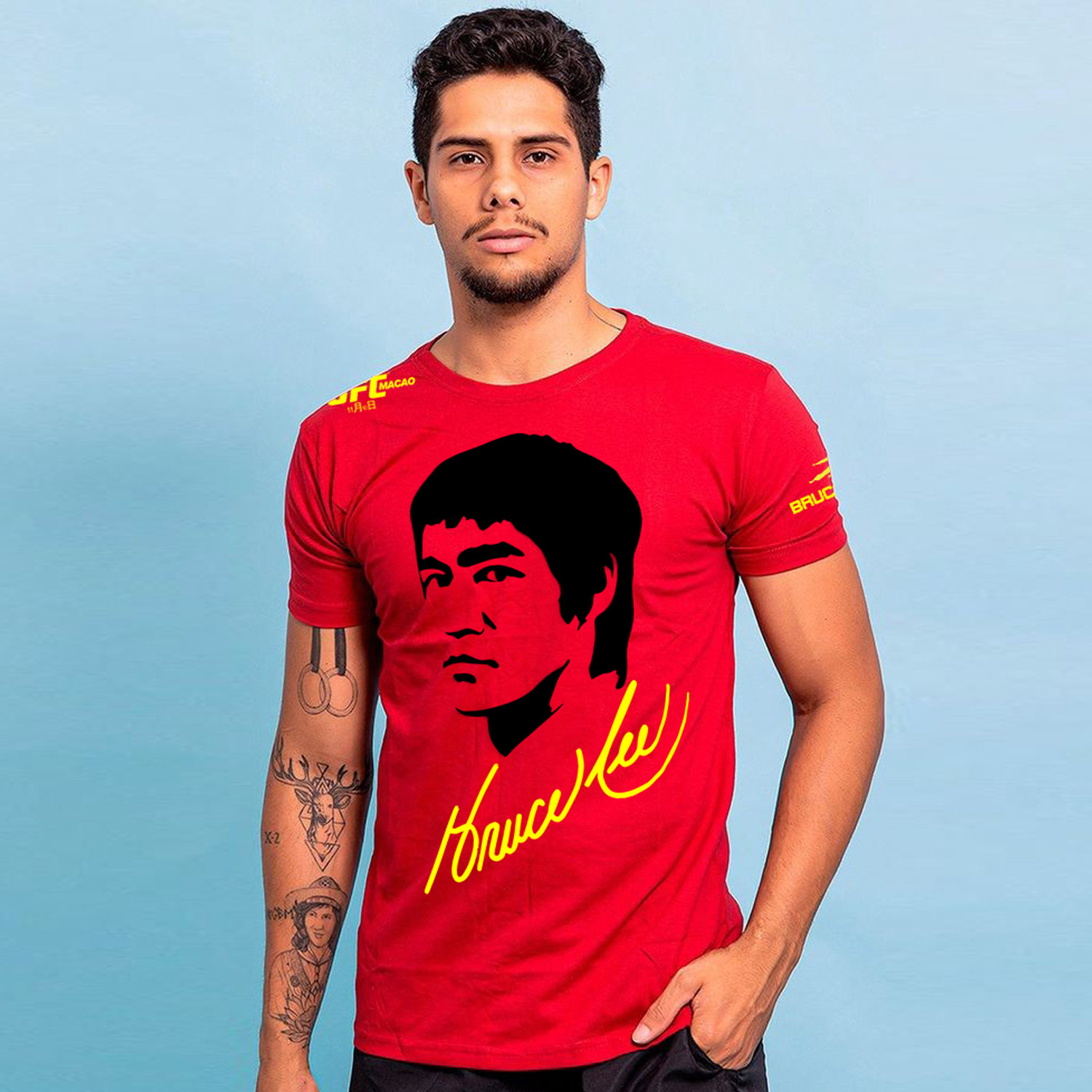 李小龙截拳道MMA综合格斗武术功夫运动UFC纯棉圆领T恤泰拳击服男