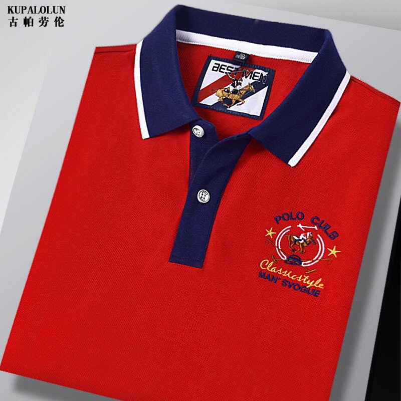 春夏季品牌高端短袖T恤男士翻领纯棉上衣服保罗刺绣半袖polo衫男