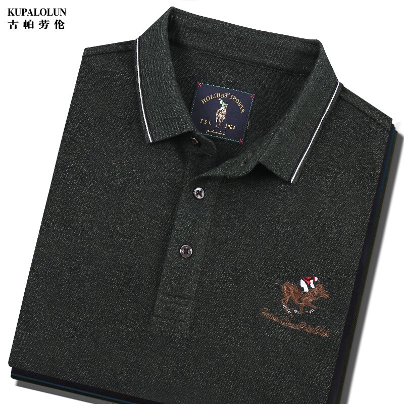 品牌马球上衣男长袖T恤翻领休闲运动服比赛GOLF高尔夫春季POLO衫