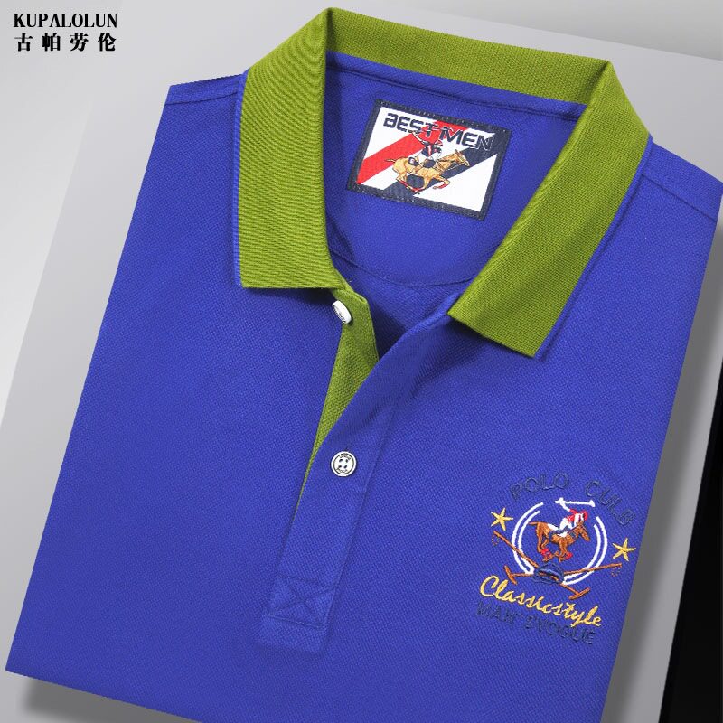 高端T恤男保罗纯棉短袖时尚休闲半袖上衣翻领刺绣polo衫体恤夏季