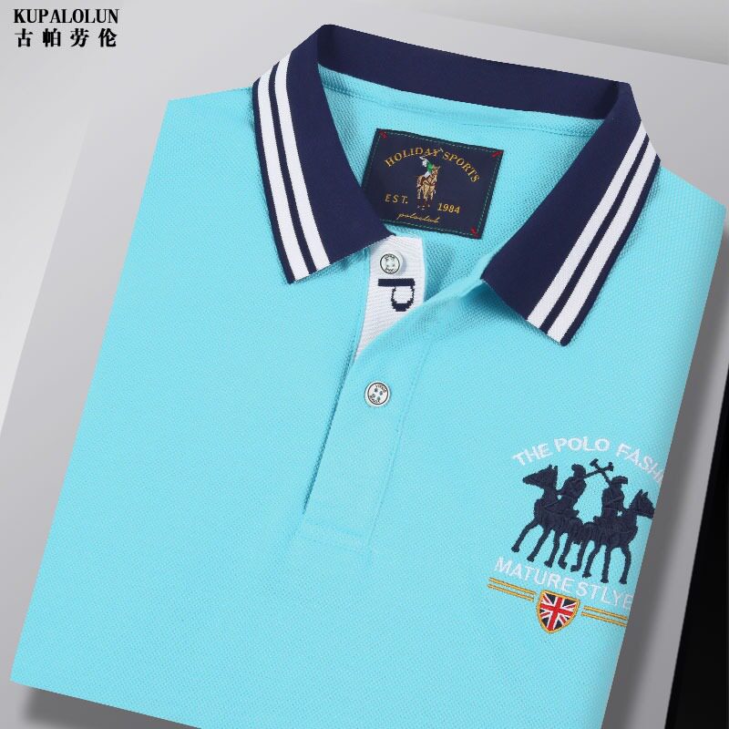 品牌夏季纯棉短袖T恤男运动透气半袖上衣休闲polo衫翻领保罗体恤