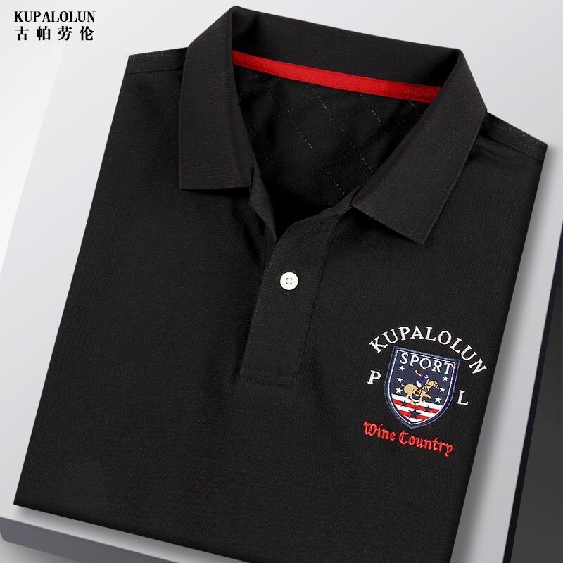 春夏季品牌高端短袖T恤男士翻领纯棉上衣服保罗刺绣半袖polo衫男