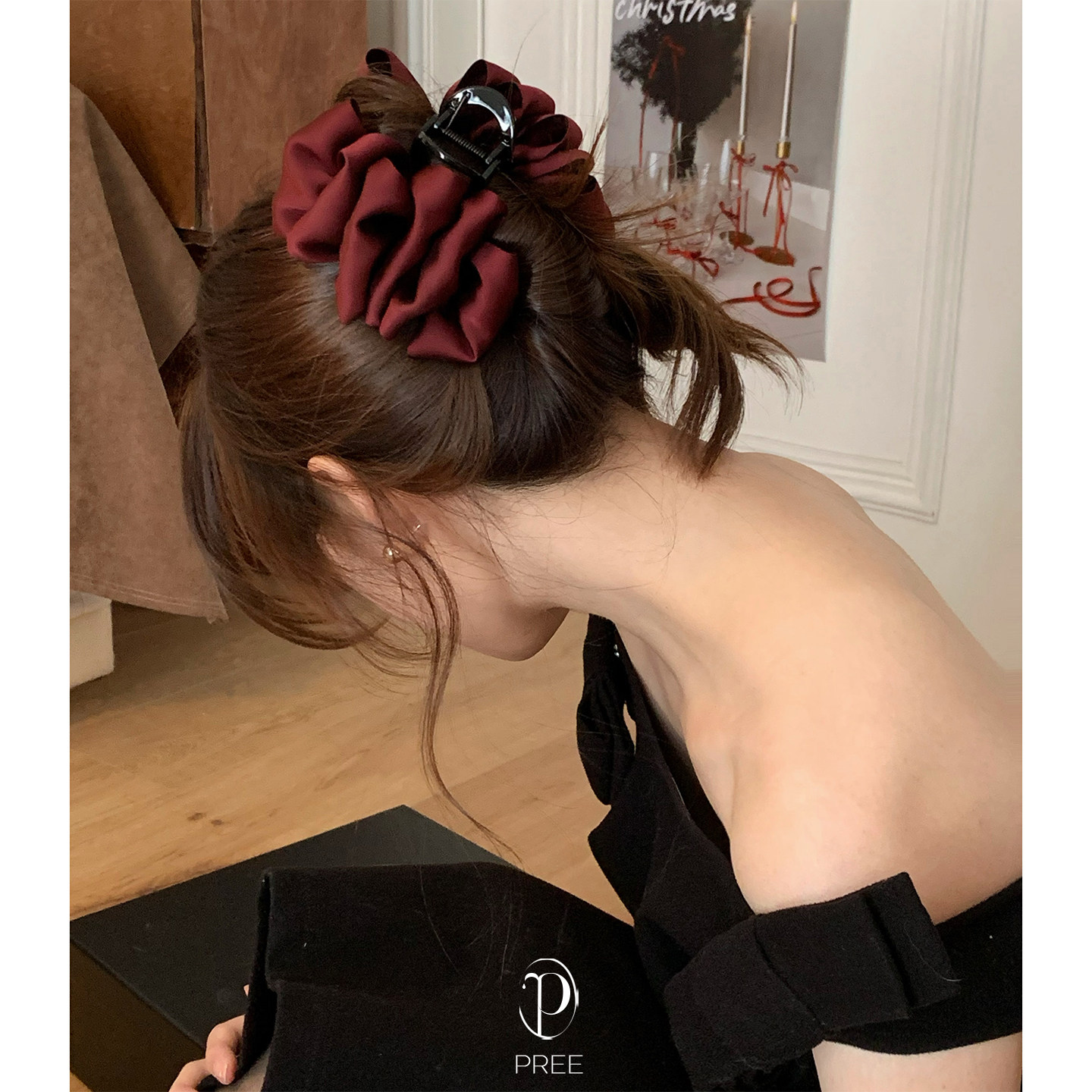 【新品限时85折/仅限新品】红的热烈~韩系缎面勃艮第红褶皱抓夹,饰品/流行首饰/时尚饰品新,发饰,淘宝优惠券,粉丝福利购,淘宝优惠卷