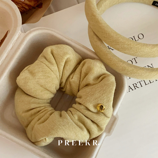 Pree暖洋洋~韩系高级感鹅黄色柔然秋冬大肠圈网红ins发饰头饰