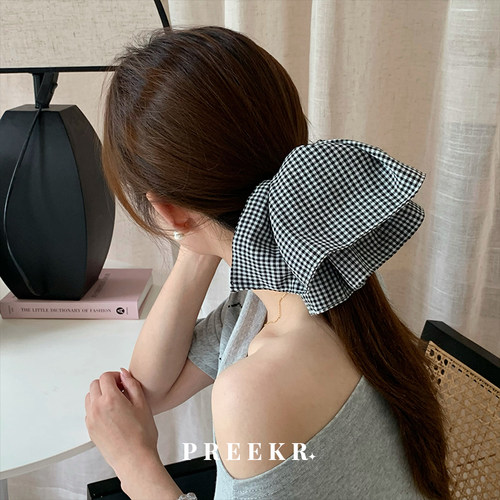 蝴蝶结小裙子抓夹低马尾发饰