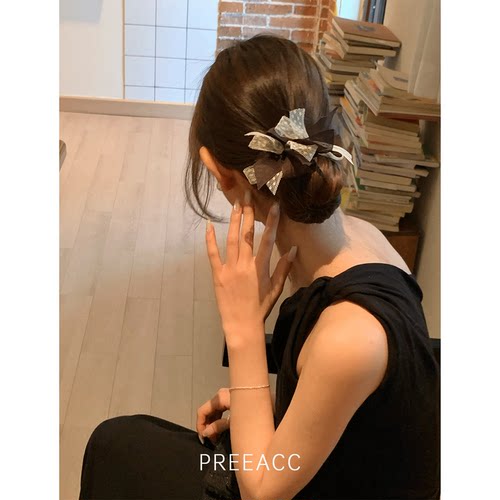 Pree·“海岛华尔兹”~欧根纱蝴蝶结发带女复古文艺细长条头绳