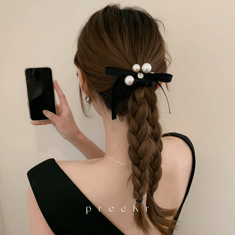 Pree高级感蝴蝶结头饰女高弹力珍珠发圈橡皮筋女扎头发绳头绳,饰品/流行首饰/时尚饰品新,发饰,淘宝优惠券,粉丝福利购,淘宝优惠卷