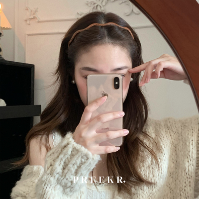 韩系pu皮质波浪极细发箍