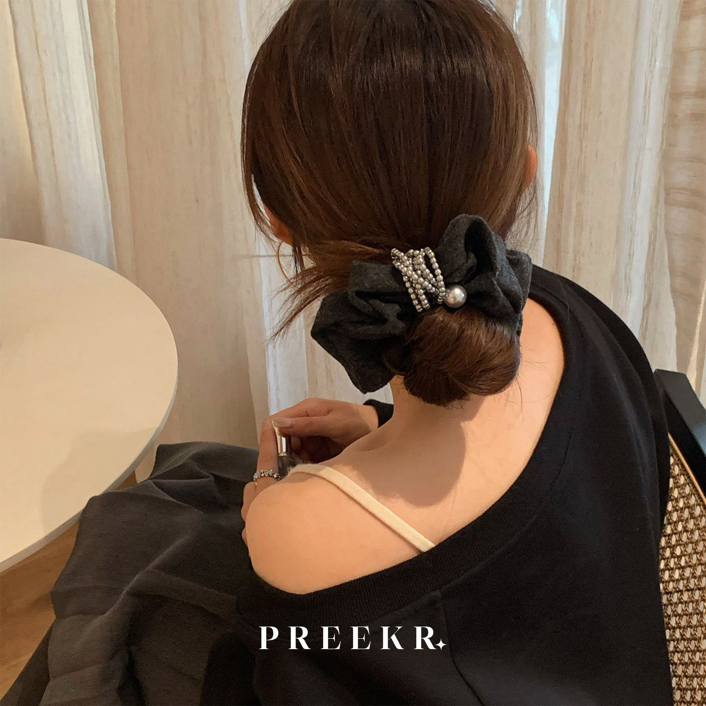 Pree韩系高级感小众设计毛呢大肠发圈后脑勺扎发皮筋高弹力发绳,饰品/流行首饰/时尚饰品新,发饰,淘宝优惠券,粉丝福利购,淘宝优惠卷