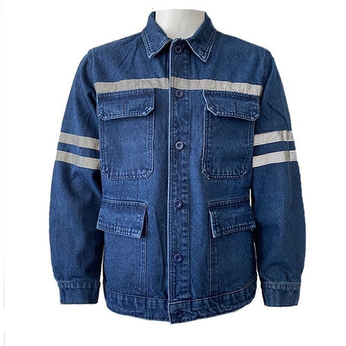 纯棉牛仔劳保服套装加厚防烫