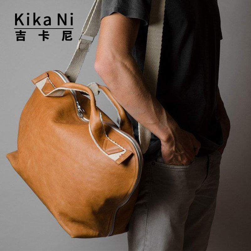 吉卡尼老钱复古高级感旅行包真皮大容量斜挎包手提包男通勤公文包,箱包皮具/热销女包/男包,男士包袋,淘宝优惠券,粉丝福利购,淘宝优惠卷