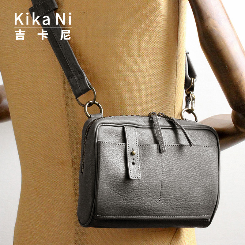 吉卡尼 日系简约小包随身休闲腰包真皮单肩斜挎百搭男包牛皮通勤,箱包皮具/热销女包/男包,男士包袋,淘宝优惠券,粉丝福利购,淘宝优惠卷