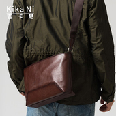 潮牌手作斜挎手机背包新款 吉卡尼 休闲随身包男日式 真皮邮差小包