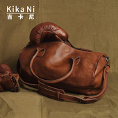 复古头层牛皮健身包阿美咔叽男士 吉卡尼 美式 户外旅行包波士顿包