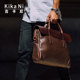 吉卡尼美式 复古真皮公文包商务电脑男包公务手提包大容量单肩斜挎