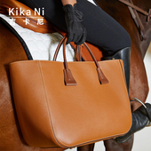 吉卡尼 真皮休闲托特包大容量单肩手提腋下包tote通勤包水桶女包