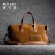 吉卡尼 绒面麂皮风旅行袋男真皮手工大容量可登机手提包单肩斜挎
