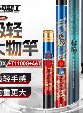 海龙王惊鸿极轻大物竿轻硬挺钓鱼竿台钓手竿28调M40+T1100G碳布