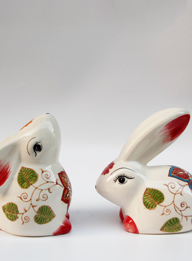 北欧ins客厅摆件家居电视柜创意陶瓷兔子摆设新房软装饰品