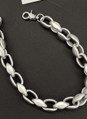 国潮古巴粗链条欧美质感男女情侣街头嘻哈港风潮蹦迪灰亚克力项链