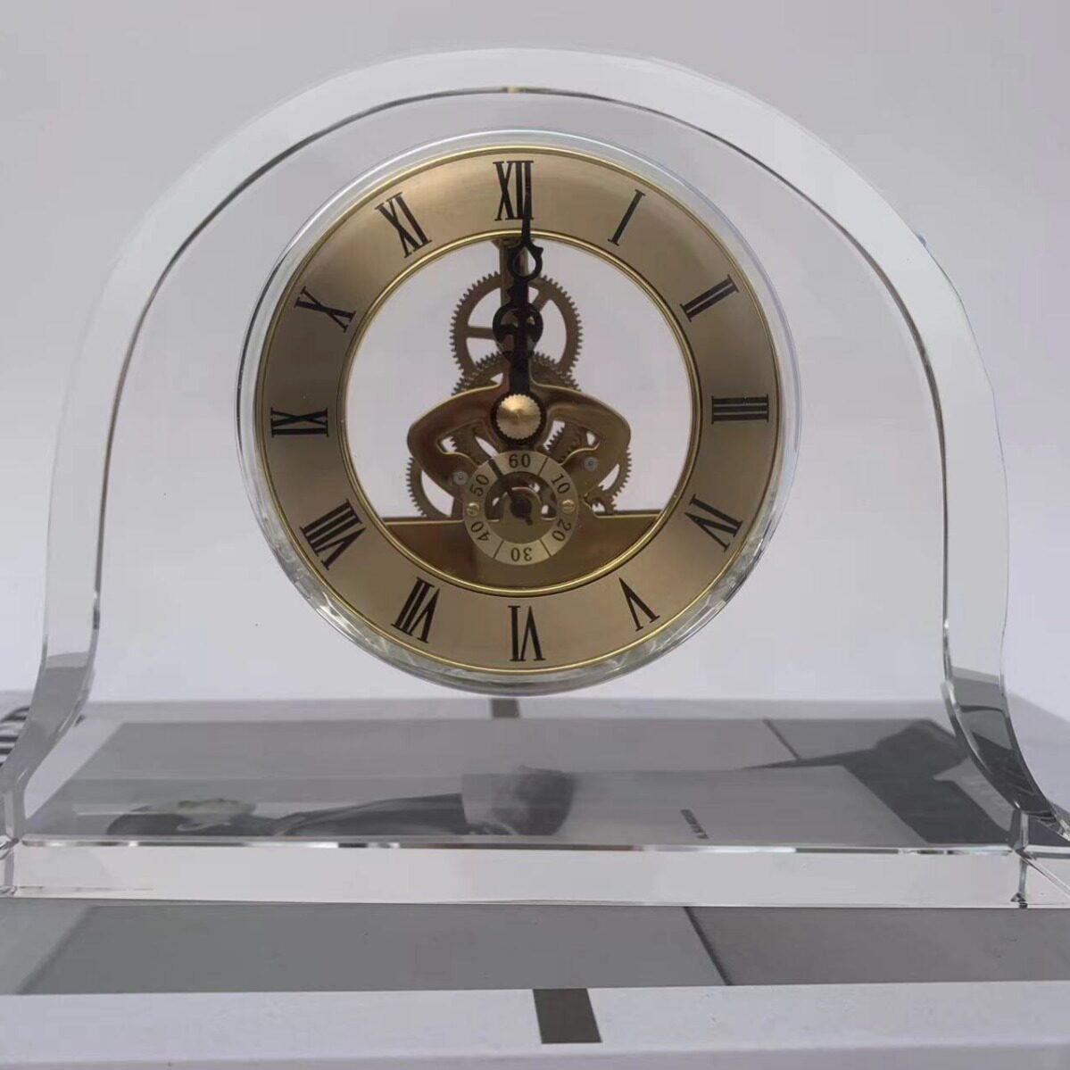 新款水晶座钟家用台式坐钟客厅时尚空气钟表摆件机械摆放式
